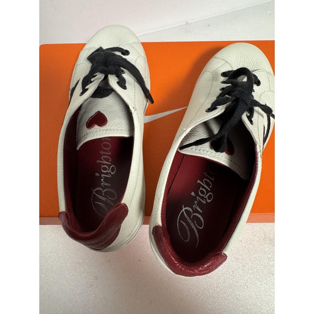 Brighton Shoes Womens Size 7 M Leather Love Heart Lace Up Casual Sneaker - Picture 5 of 10